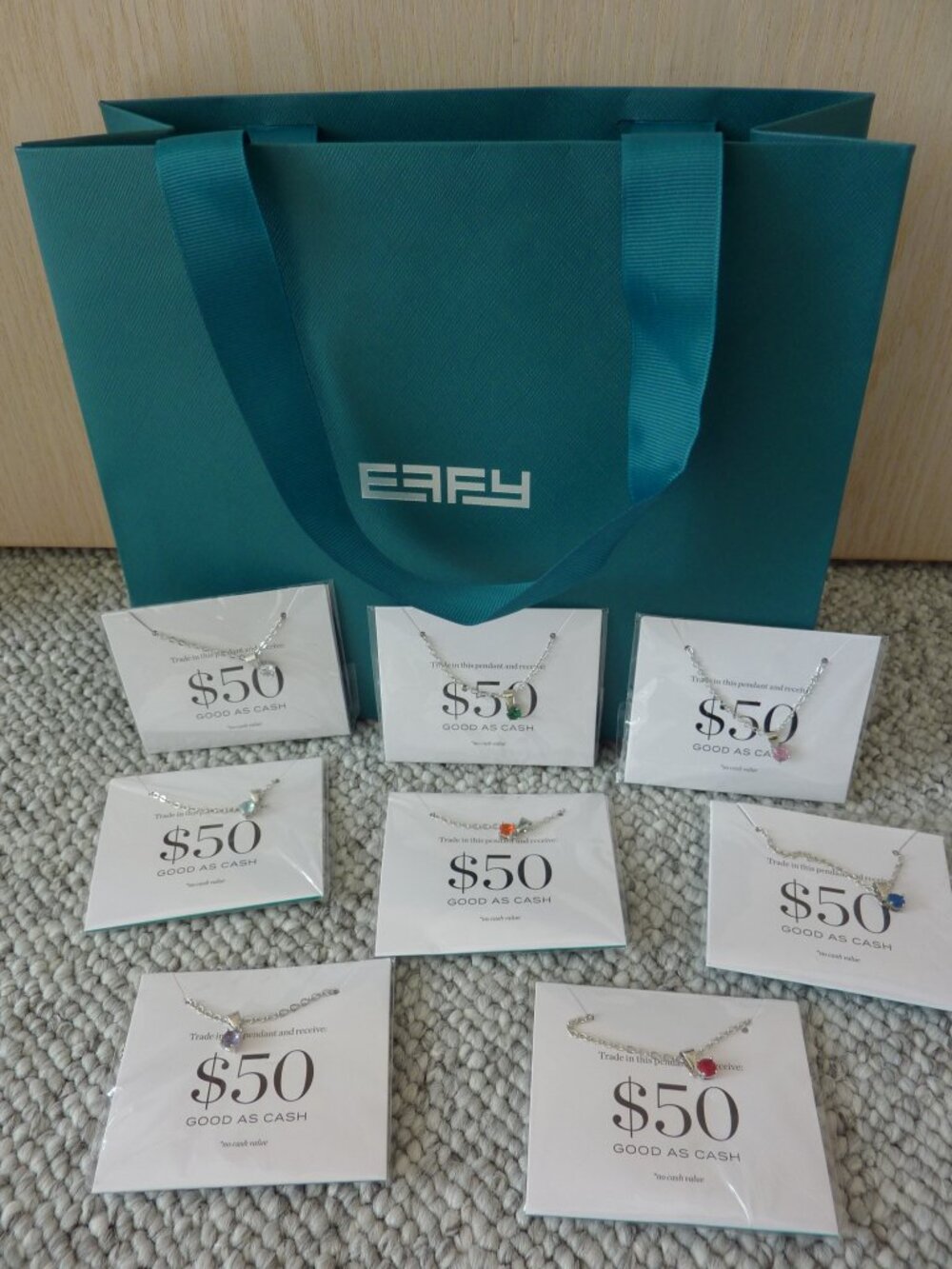 NEW Lot of 8 EFFY Blue Yellow Green Red Pink Pendants Necklaces Princess Cruises
